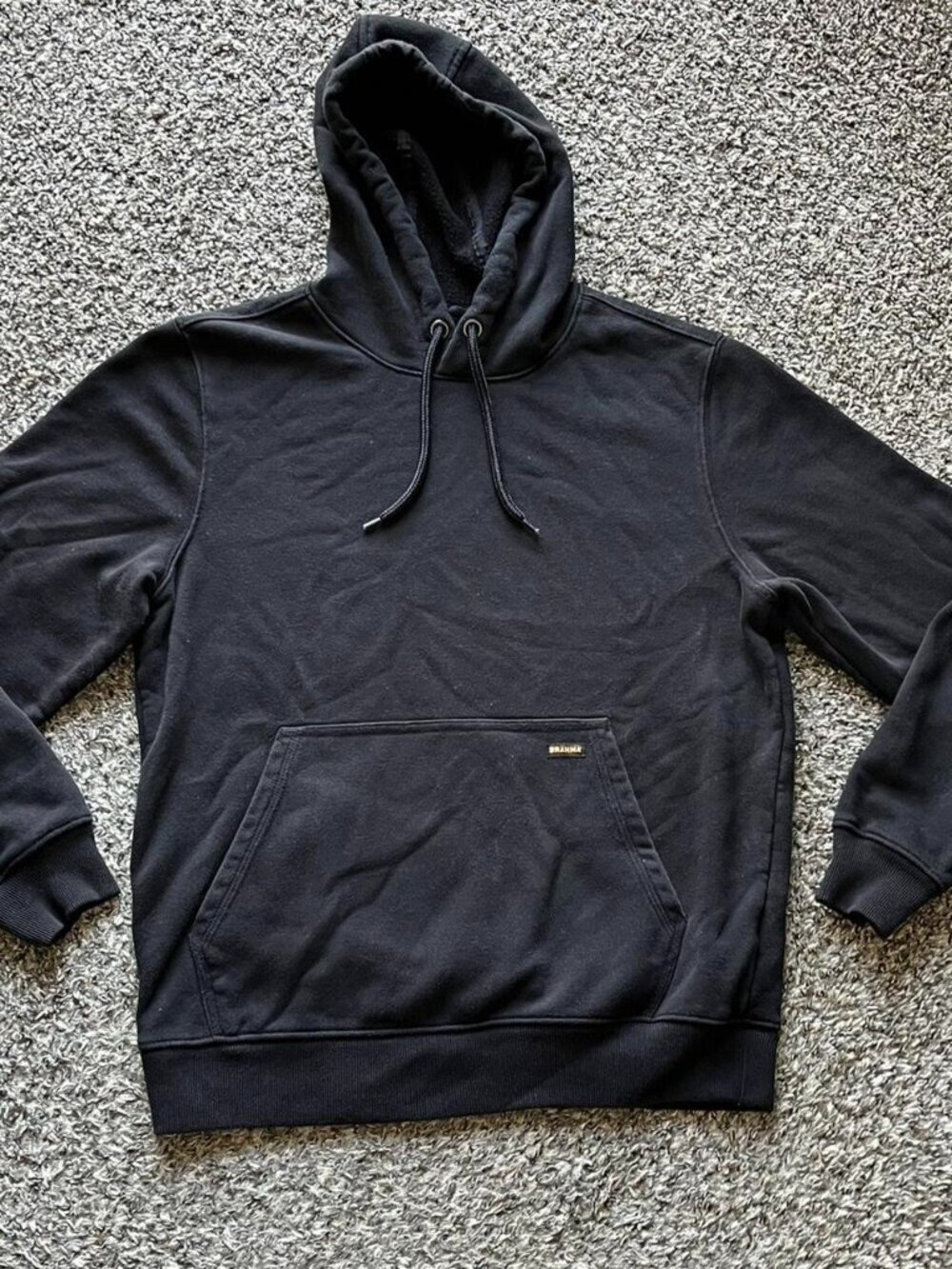 Brahma Black Hoodie Men Med Skater Insulated Country Life Casual Streetwear Punk